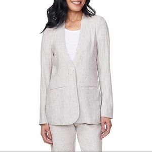 Nwot-nydj Collarless Linen-Blend Blazer (Medium)